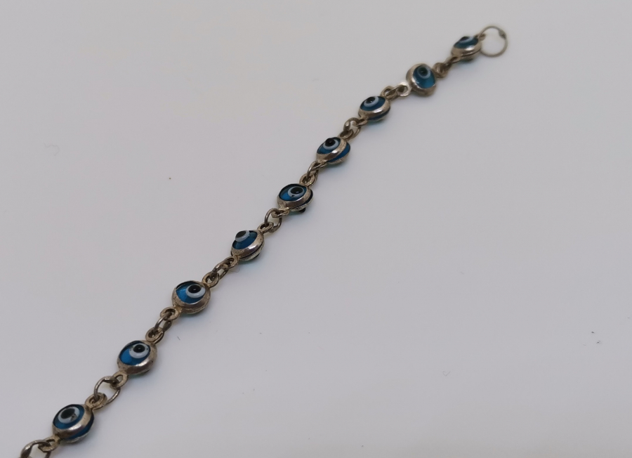 NAZAR BONCUKLU GÜMÜŞ BİLEKLİK