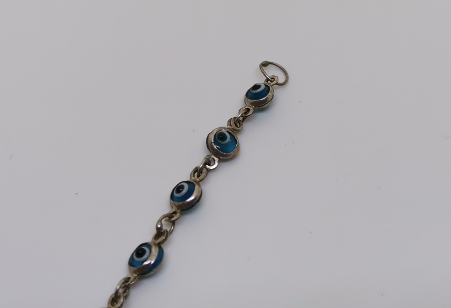 NAZAR BONCUKLU GÜMÜŞ BİLEKLİK