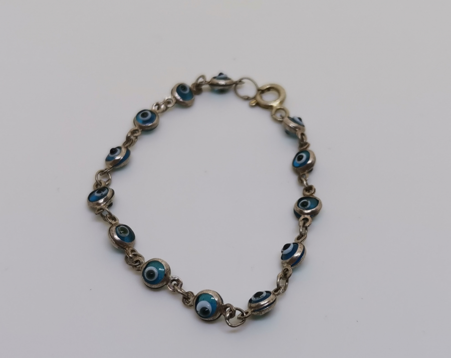 NAZAR BONCUKLU GÜMÜŞ BİLEKLİK