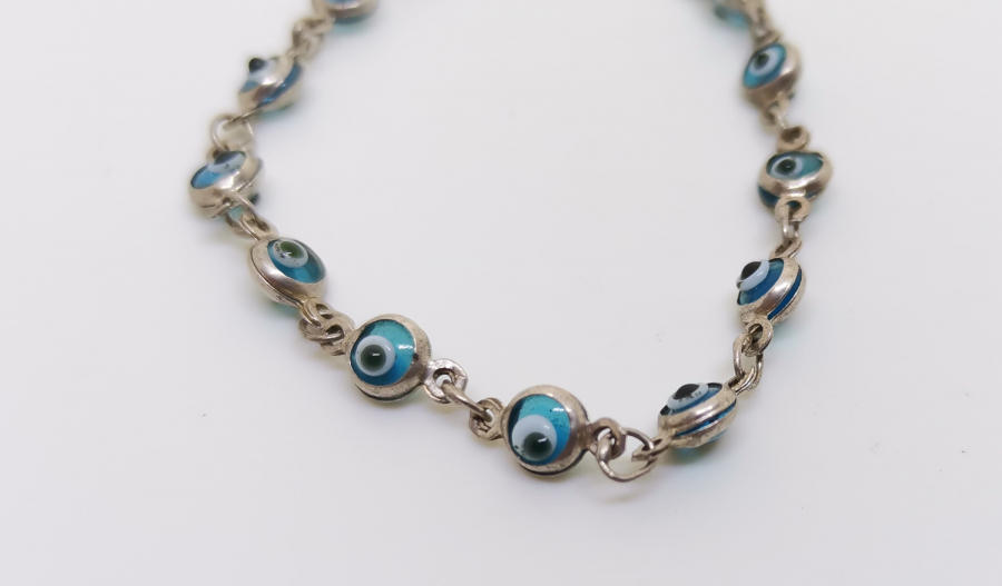 NAZAR BONCUKLU GÜMÜŞ BİLEKLİK