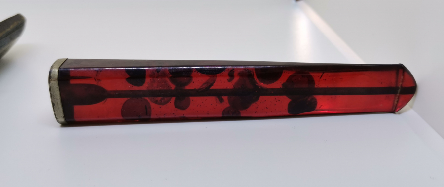 OSMANLI DÖNEMİ ORJİNAL KUTUSUNDA ÇOK NADİR BÜYÜK BOY ATEŞ KEHRİBARI AĞIZLIK