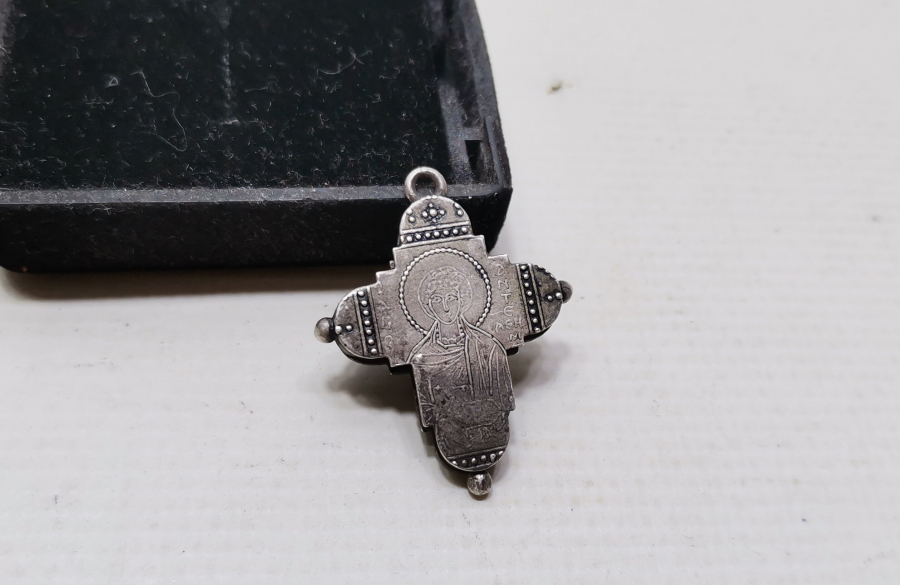 OSMANLI DÖNEMİ RUM İŞİ ÜZERİ RUMCA YAZILI ÇOK NADİR GÜMÜŞ HAMAYIL