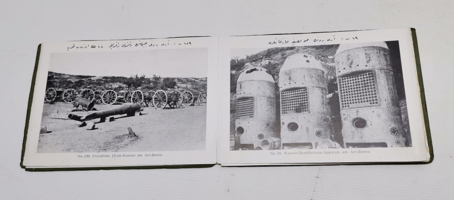 İÇİNDE ÇANAKKALE SAVAŞI GÖRSELLERİ BULUNAN OSMANLI DÖNEMİ KARTELA