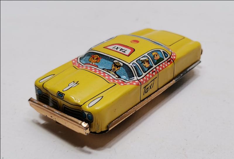 1970'LERDEN JAPON MALI SÜRTMELİ TAKSİ TENEKE OYUNCAK 