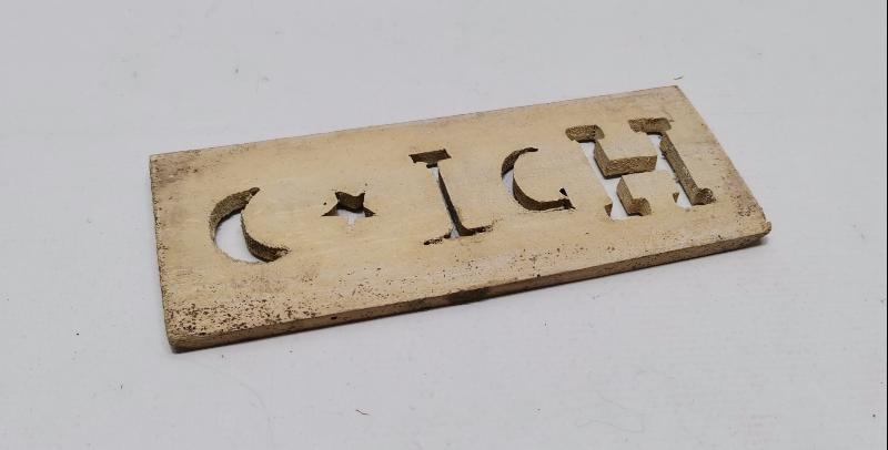 AY YILDIZLI VE T.C.H. YAZILI AHŞAP BASKI BOYA KALIBI