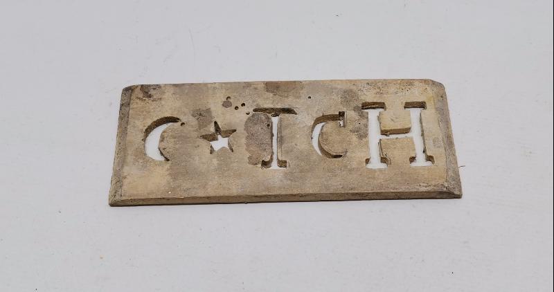 AY YILDIZLI VE T.C.H. YAZILI AHŞAP BASKI BOYA KALIBI