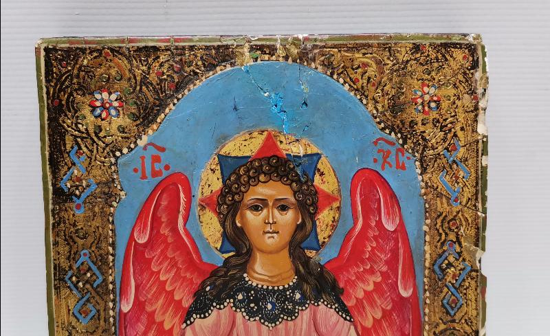 OSMANLI DÖNEMİ RUM İŞİ EL BOYAMA AHŞAP İKONA