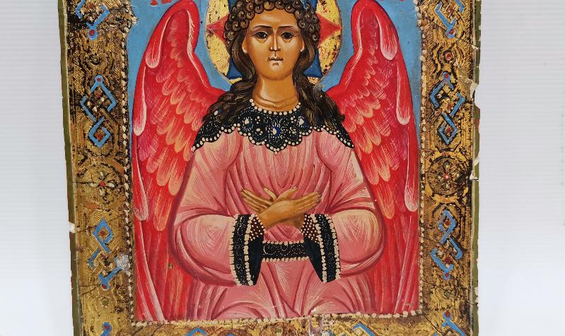 OSMANLI DÖNEMİ RUM İŞİ EL BOYAMA AHŞAP İKONA