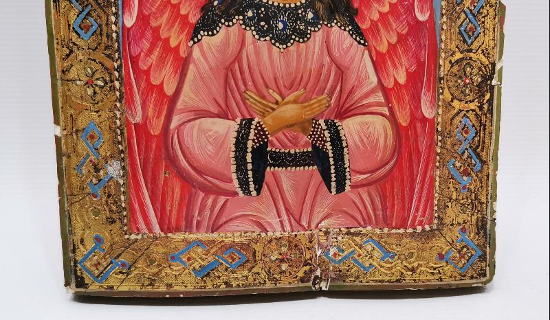 OSMANLI DÖNEMİ RUM İŞİ EL BOYAMA AHŞAP İKONA