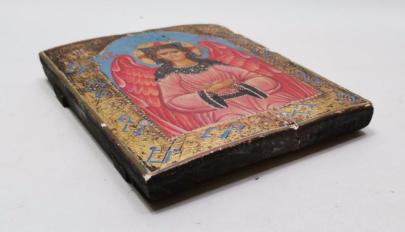 OSMANLI DÖNEMİ RUM İŞİ EL BOYAMA AHŞAP İKONA