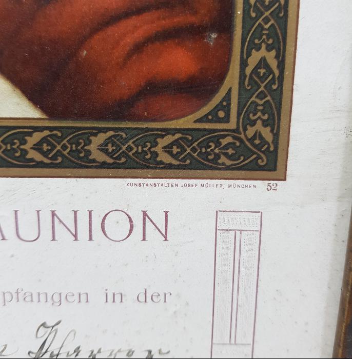 1911 TARİHLİ HAZRETİ İSA GÖRSELLİ HIRİSTİYAN DİNİ GRAVÜR DUVAR PANOSU