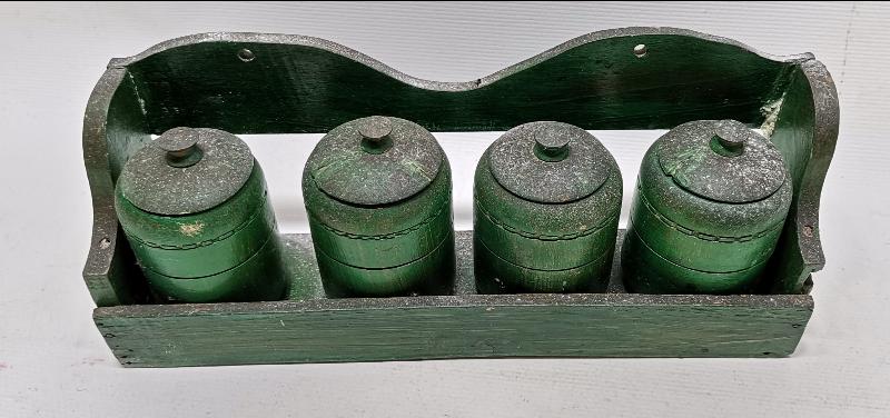 ANTİKA KÖY İŞİ AHŞAP TUZLUK BAHARATLIK TAKIMI 