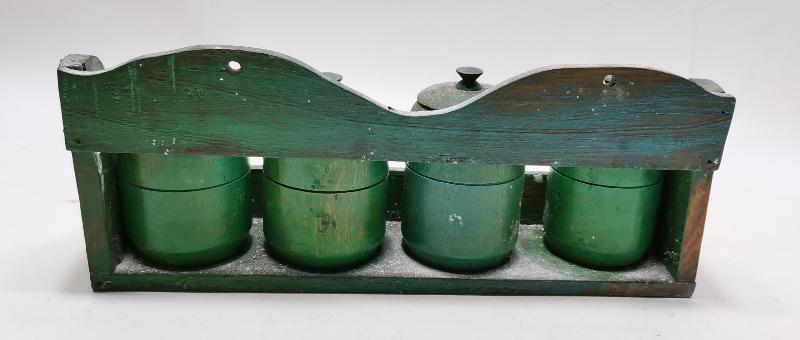 ANTİKA KÖY İŞİ AHŞAP TUZLUK BAHARATLIK TAKIMI 