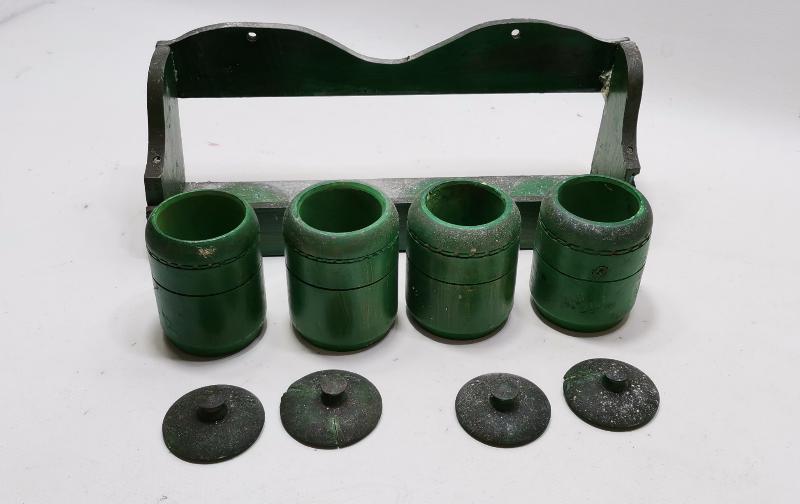 ANTİKA KÖY İŞİ AHŞAP TUZLUK BAHARATLIK TAKIMI 