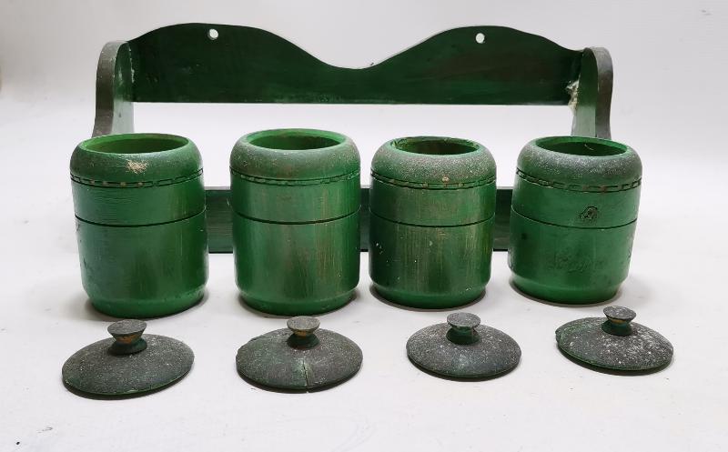 ANTİKA KÖY İŞİ AHŞAP TUZLUK BAHARATLIK TAKIMI 