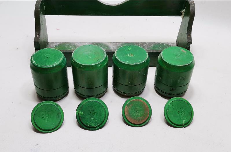 ANTİKA KÖY İŞİ AHŞAP TUZLUK BAHARATLIK TAKIMI 