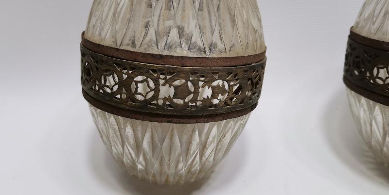 OSMANLI DÖNEMİ BİR ÇİFT KRİSTAL ASANSÖRLÜ AVİZE ASKI TOPU