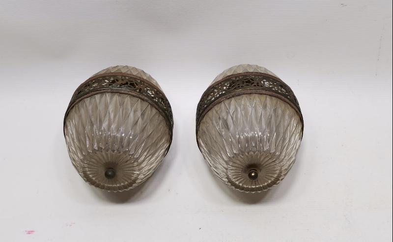 OSMANLI DÖNEMİ BİR ÇİFT KRİSTAL ASANSÖRLÜ AVİZE ASKI TOPU