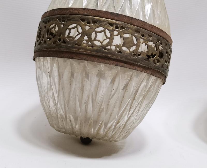 OSMANLI DÖNEMİ BİR ÇİFT KRİSTAL ASANSÖRLÜ AVİZE ASKI TOPU