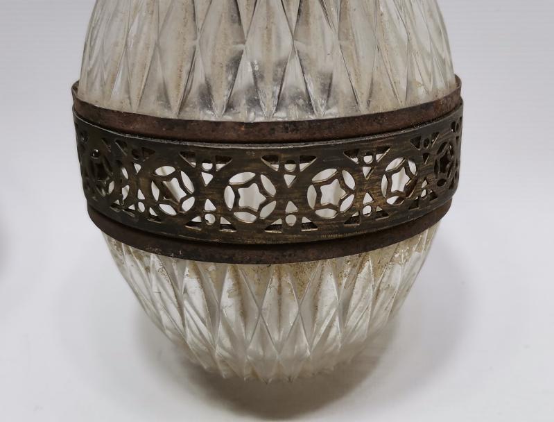 OSMANLI DÖNEMİ BİR ÇİFT KRİSTAL ASANSÖRLÜ AVİZE ASKI TOPU