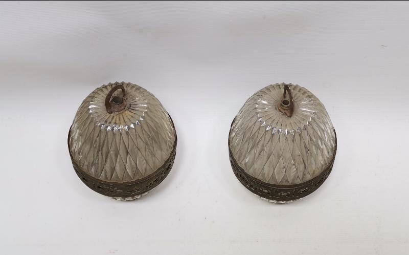 OSMANLI DÖNEMİ BİR ÇİFT KRİSTAL ASANSÖRLÜ AVİZE ASKI TOPU