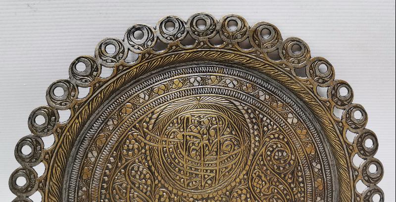 OSMANLI DÖNEMİ ÇİNTEMANİ İŞÇİLİKLİ TUĞRALI ESER-İ İSTANBUL KAHVE TEPSİSİ