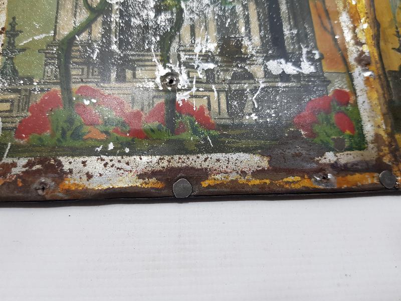 OSMANLI DÖNEMİ DOLMABAHÇE SAAT KULESİ RESİMLİ TENEKE PANO