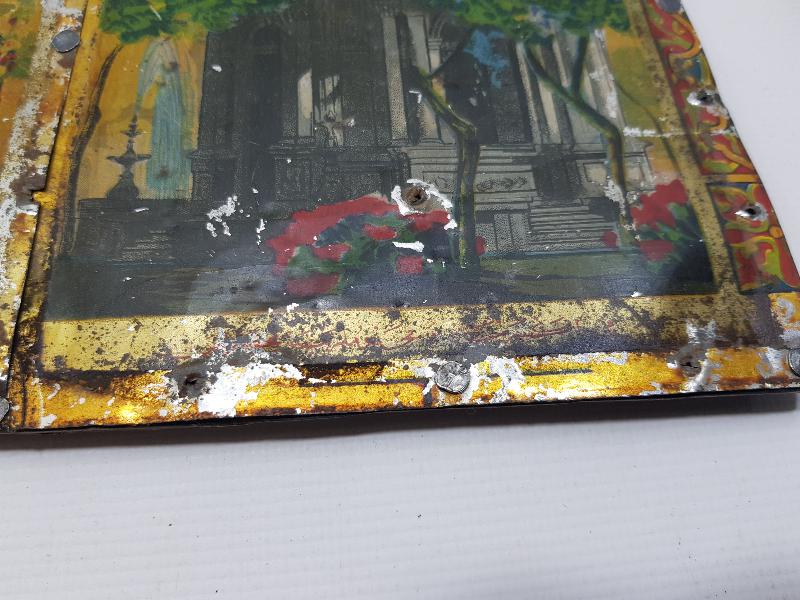 OSMANLI DÖNEMİ DOLMABAHÇE SAAT KULESİ RESİMLİ TENEKE PANO