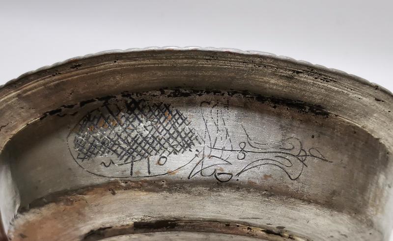 OSMANLI DÖNEMİ ÜZERİNDE 5 ADET YAZI BULUNAN ÇOK NADİR YENİÇERİ BAKIR TABAK