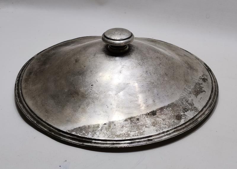 OSMANLICA ANKARA PALAS YAZILI GÜMÜŞ KAPLAMA TENCERE KAPAĞI