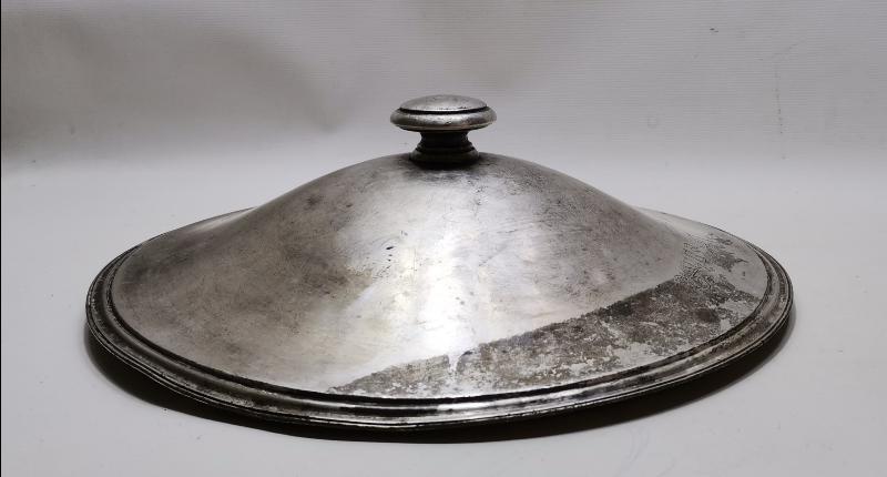 OSMANLICA ANKARA PALAS YAZILI GÜMÜŞ KAPLAMA TENCERE KAPAĞI
