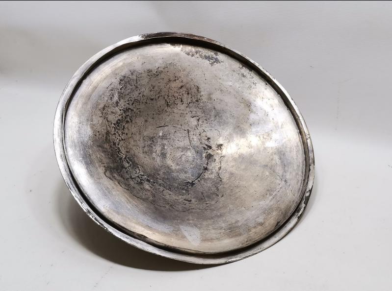 OSMANLICA ANKARA PALAS YAZILI GÜMÜŞ KAPLAMA TENCERE KAPAĞI