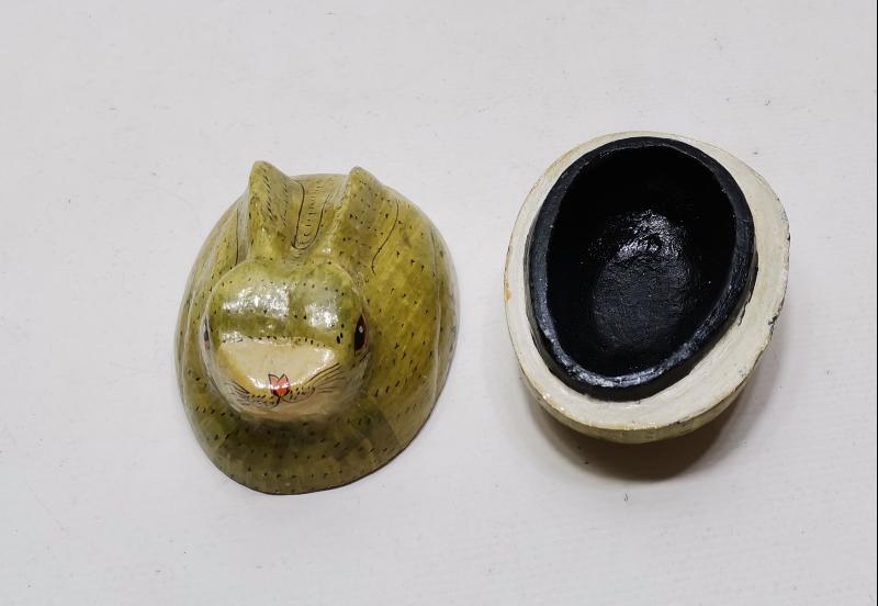 ÜZERİ EL BOYAMA TAVŞAN FORMLU PAPIER MACHE KUTU