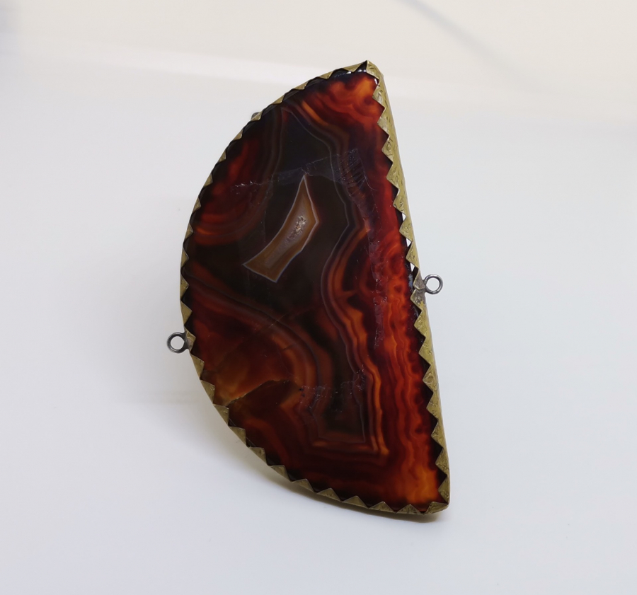 AKİK ÜZERİ EL KAZIMA FATİHA SURESİ YAZILI BÜYÜK BOY KOLYE UCU