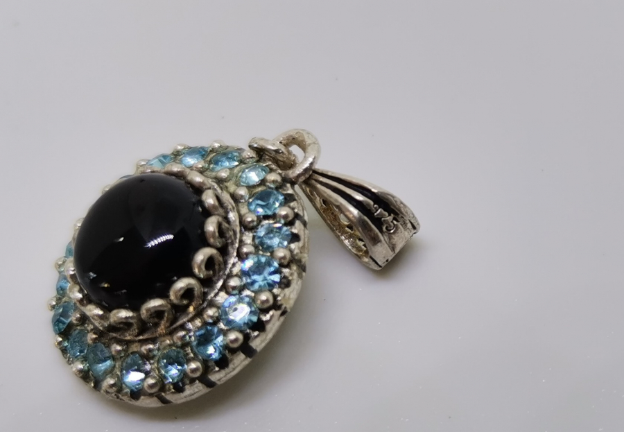 MARGAZİT VE AKİK TAŞLI GÜMÜŞ KOLYE UCU