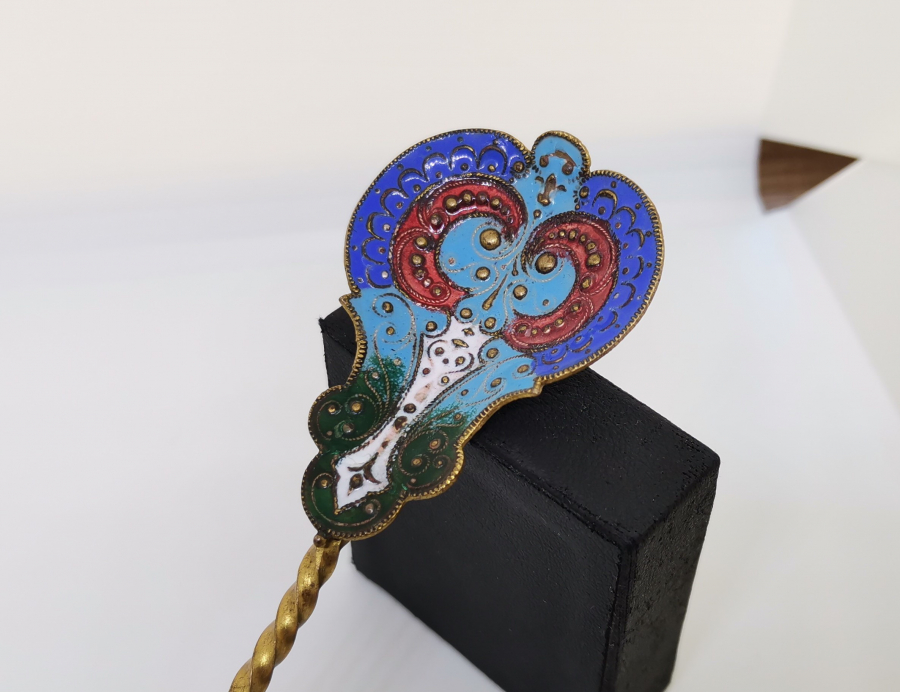 OSMANLI DÖNEMİ SARAY İŞİ MİNE İŞÇİLİKLİ VE TOMBAK MACUN KAŞIĞI