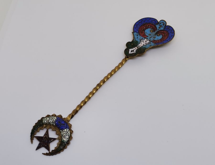 OSMANLI DÖNEMİ SARAY İŞİ MİNE İŞÇİLİKLİ VE TOMBAK MACUN KAŞIĞI