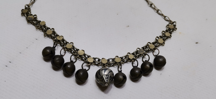 OSMANLI DÖNEMİ SAVATLI GÜMÜŞ APLİKLİ GERDANLIK