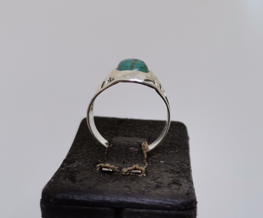 TURKUAZ TAŞLI GÜMÜŞ BEBEK YÜZÜĞÜ