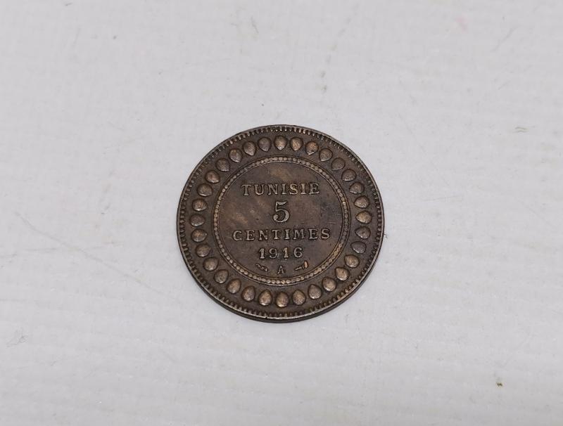 1916 TARİHLİ SÖMÜRGE DÖNEMİ TUNUS 5 CENTIMES