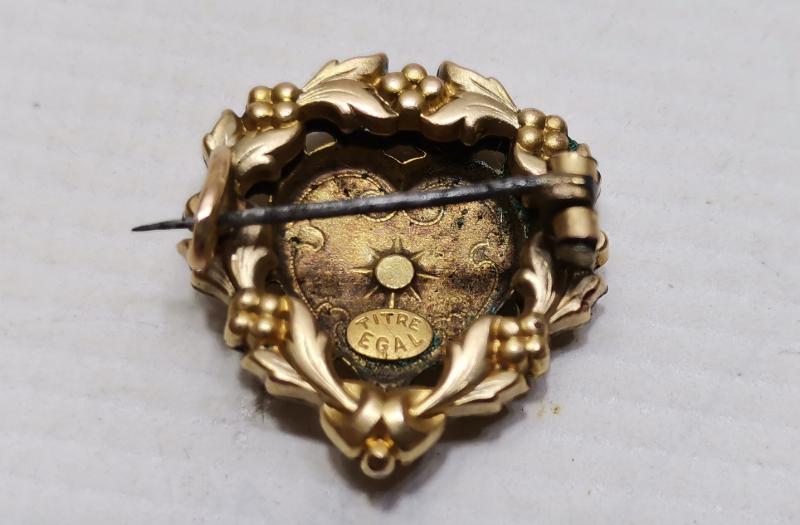 ART NOUVEAU KALP FORMLU ALTIN KAPLAMA KOLYE UCU