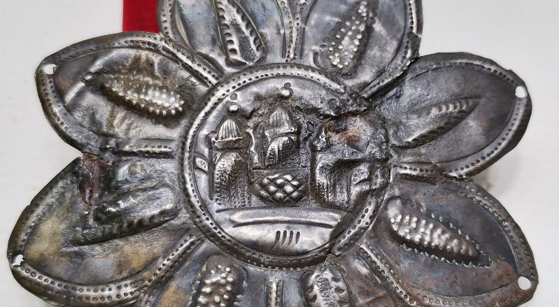 OSMANLI DÖNEMİ CAMİ VE MEDRESE RESİMLİ GÜMÜŞ DERVİŞ PAZUBENDİ