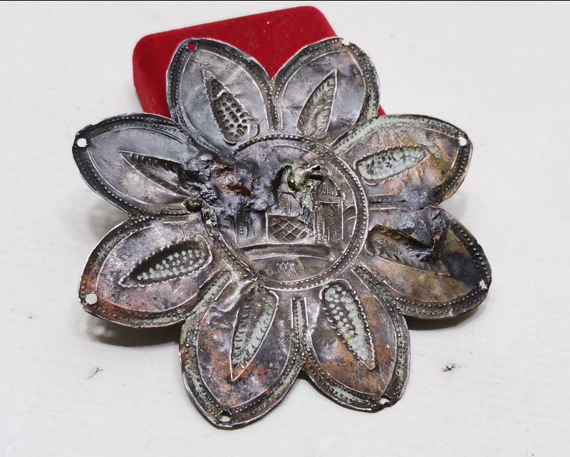 OSMANLI DÖNEMİ CAMİ VE MEDRESE RESİMLİ GÜMÜŞ DERVİŞ PAZUBENDİ