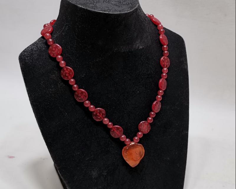 OSMANLI DÖNEMİ HAC YADİGARI AKİK GERDANLIK 