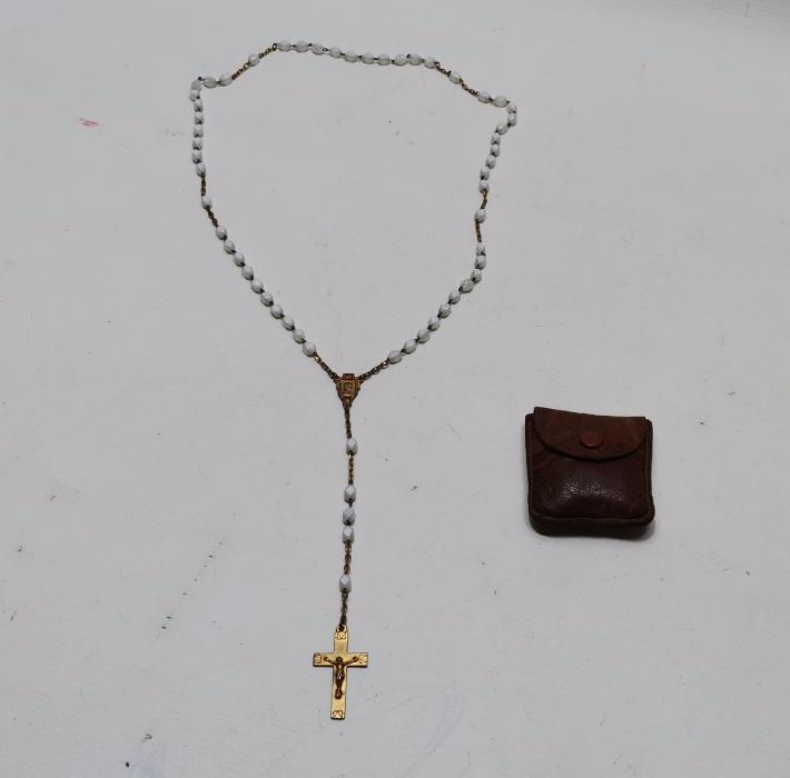 OSMANLI DÖNEMİ ORJİNAL DERİ KILIFINDA OPAL PAPAZ TESPİHİ