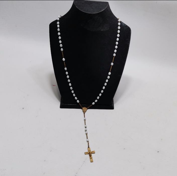 OSMANLI DÖNEMİ ORJİNAL DERİ KILIFINDA OPAL PAPAZ TESPİHİ