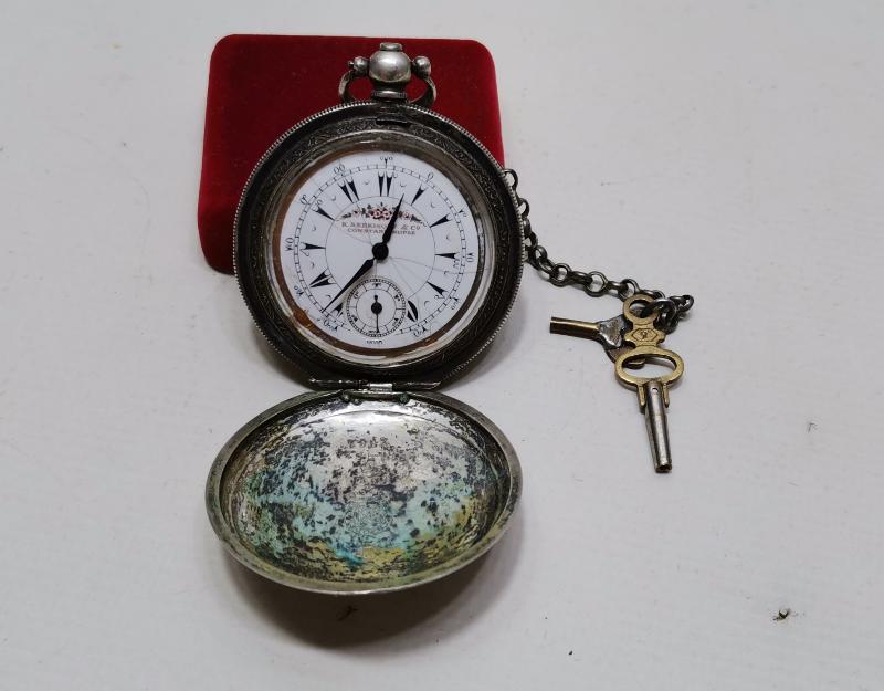 SERKISOF CONSTANTINOPLE YAZILI GÜMÜŞ KASA OSMANLI CEP SAATİ 