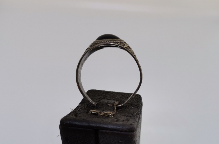 SİYAH AKİK GÜMÜŞ ERKEK YÜZÜĞÜ