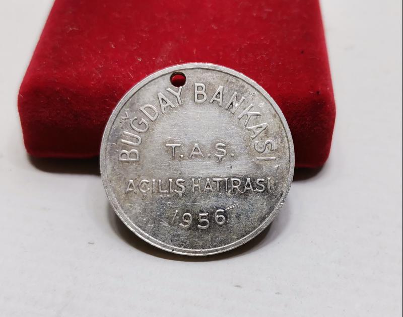 1956 BUĞDAY BANKASI AÇILIŞ HATIRASI GÜMÜŞ MADALYON