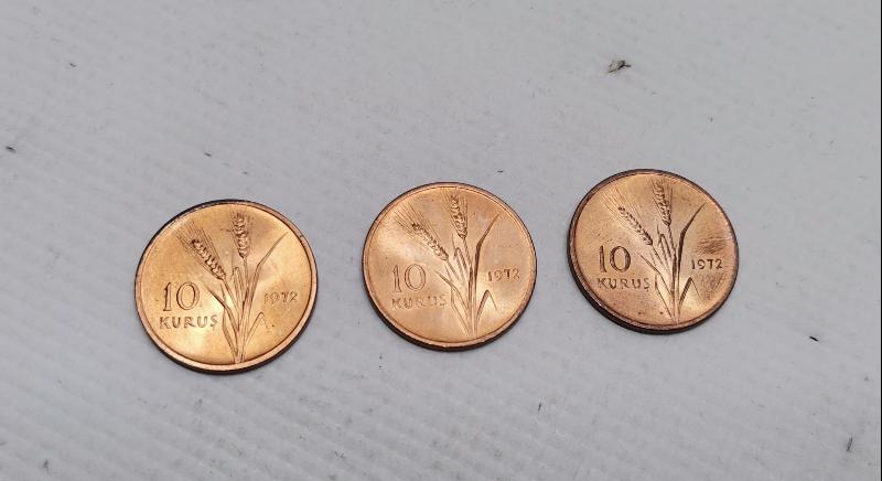 1972 TARİHLİ BAKIR 10 KURUŞ HATIRA PARA LOTU